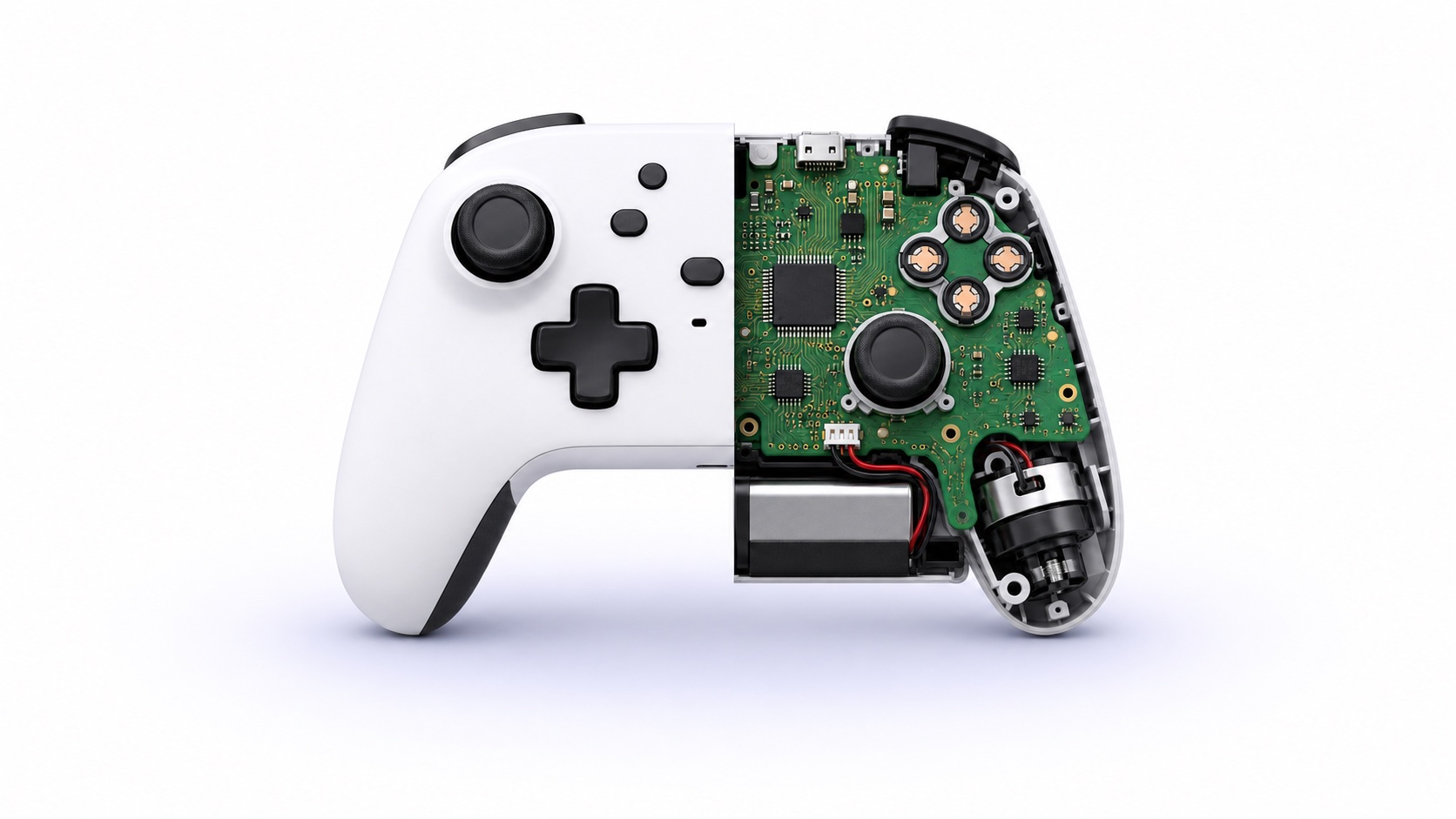Game controller with exposed circuit board