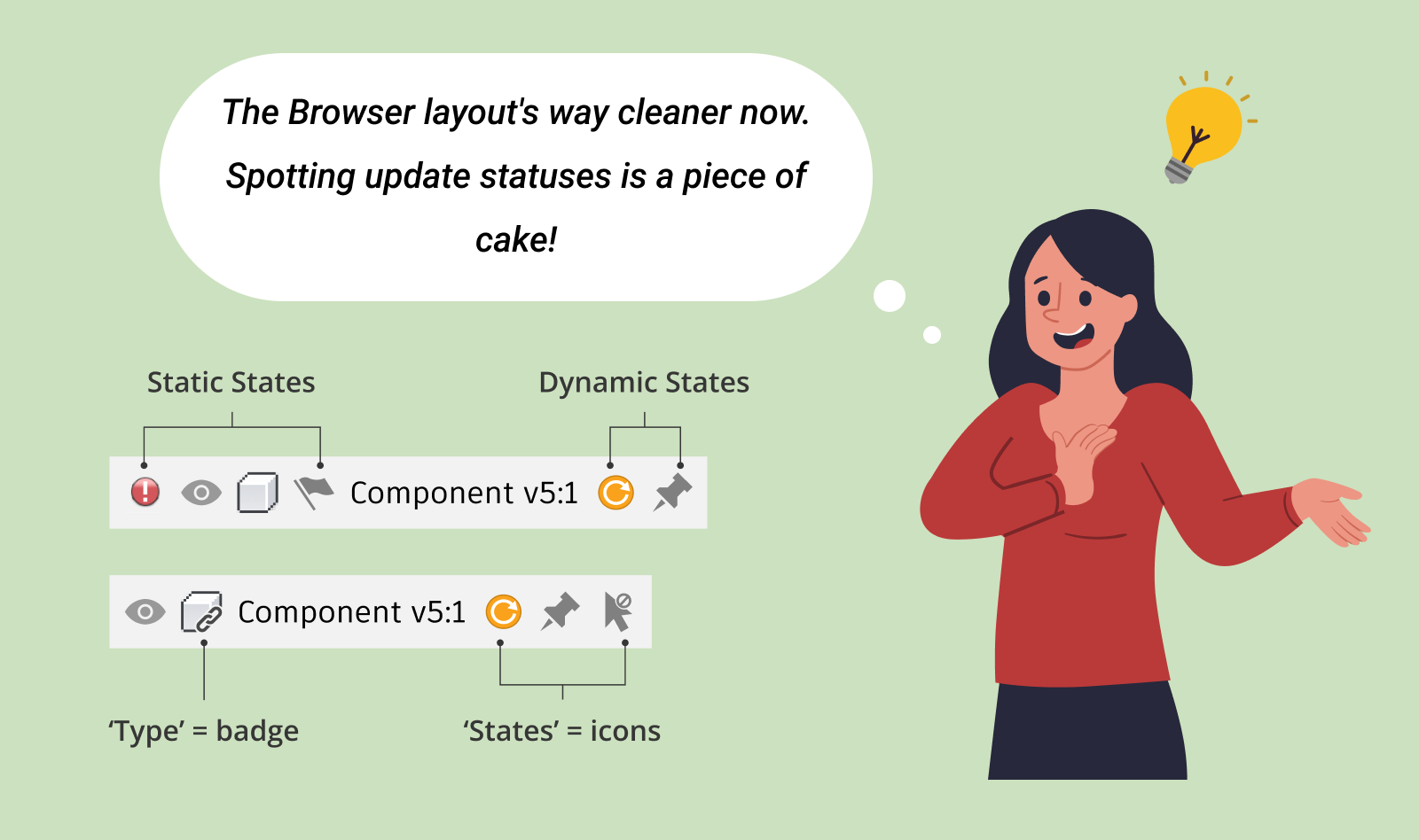 Redesigned update icon in context