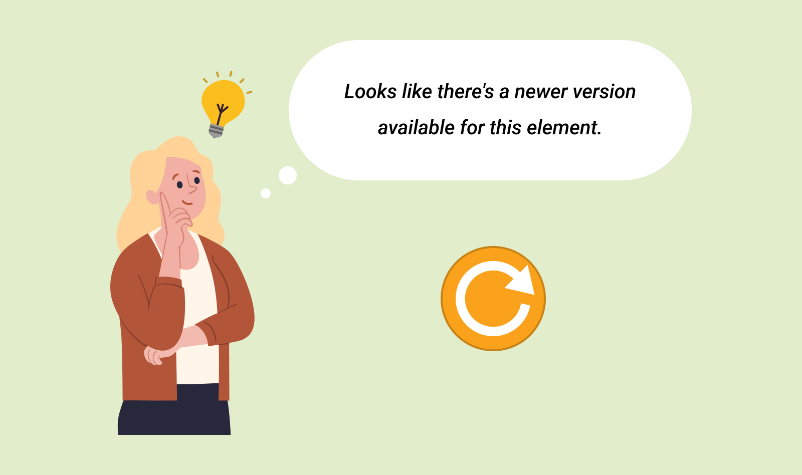 Redesigned update icon in context