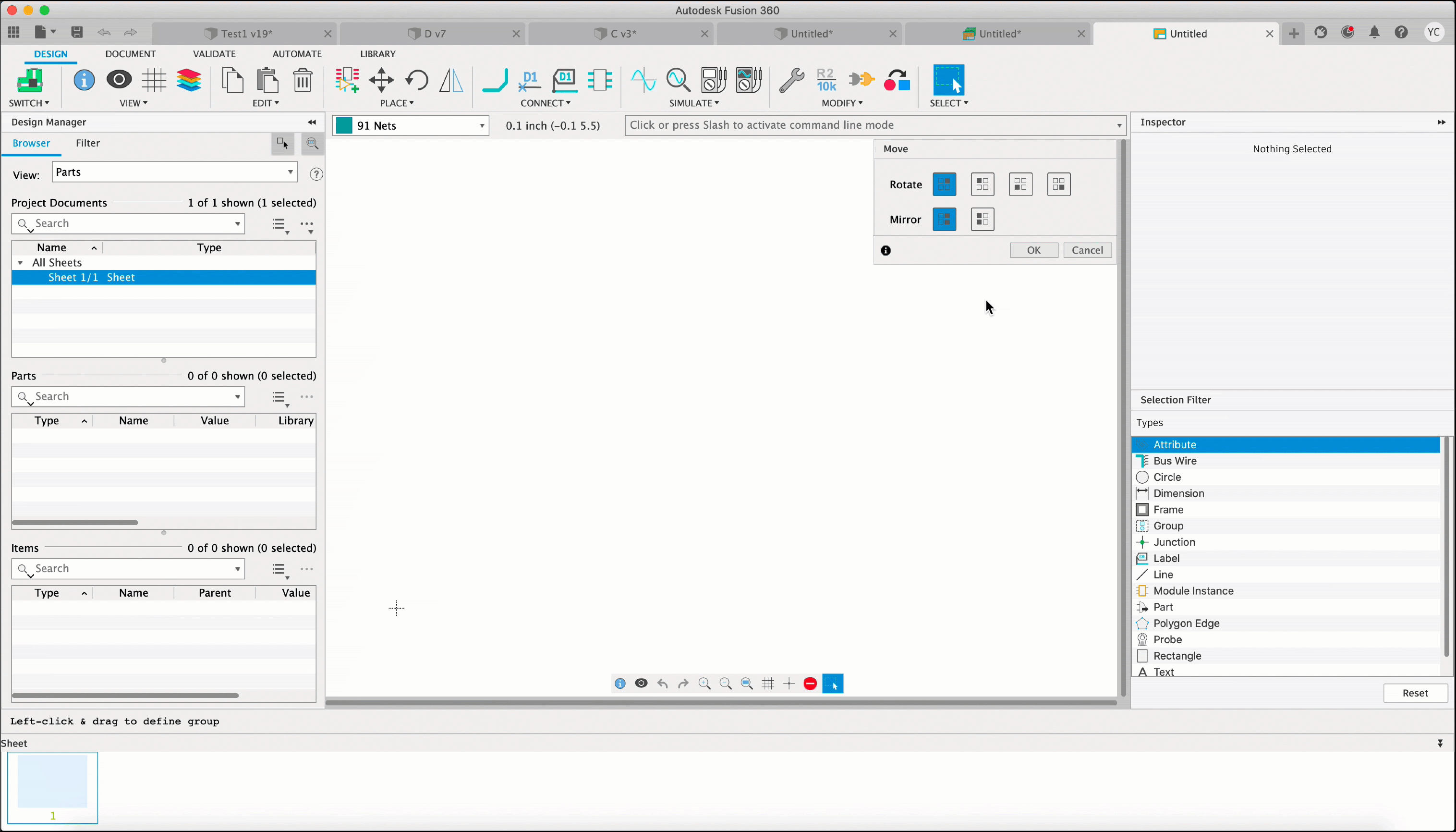 Tabbed panel grouping in action