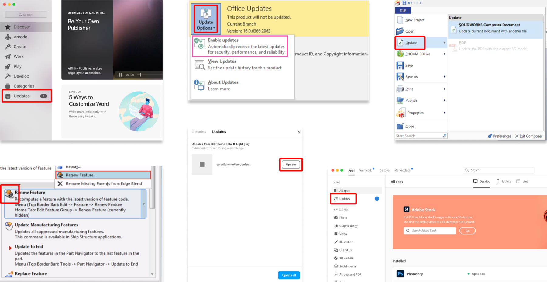 Update icons in other products