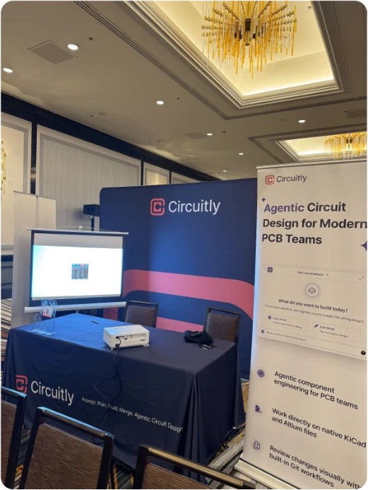 Circuitly booth at Kinetic with banner and demo screen